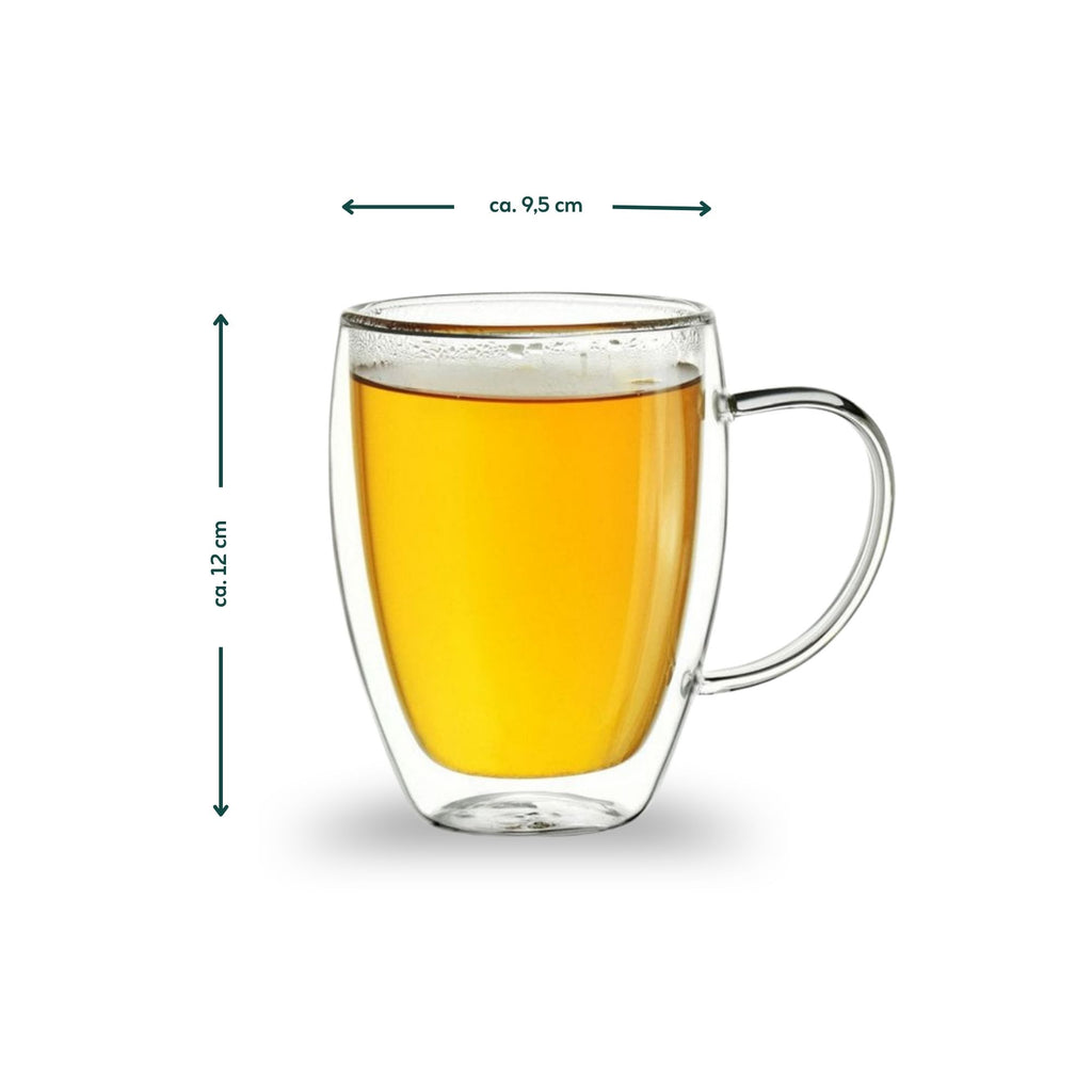 Doppelwand-Thermoglas mit Henkel 400ml, 2er-Set