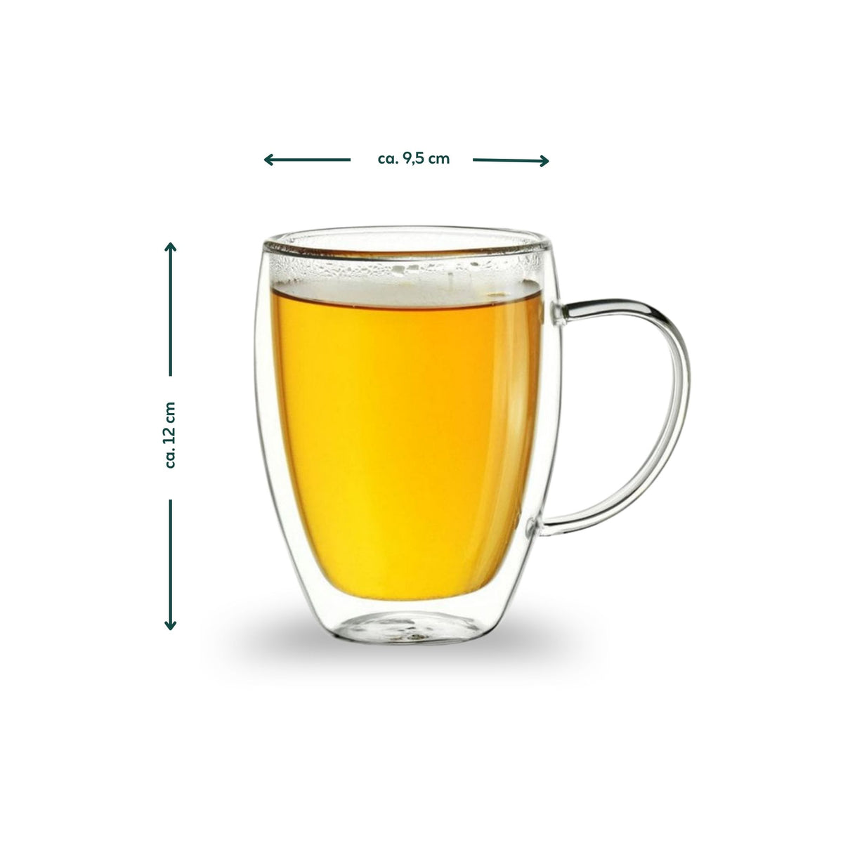 Doppelwand-Thermoglas mit Henkel 400ml, 2er-Set
