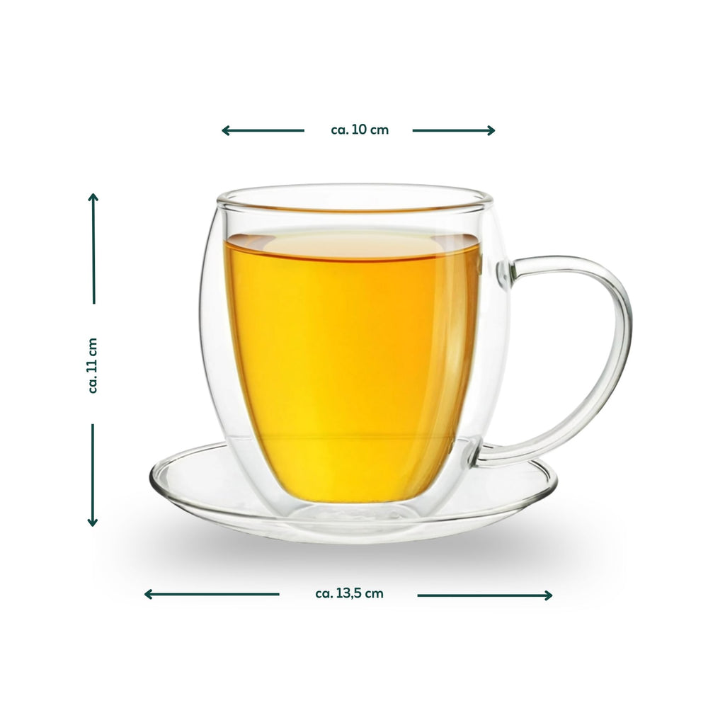 XXL Doppelwand-Thermotasse 400ml mit Untersetzer